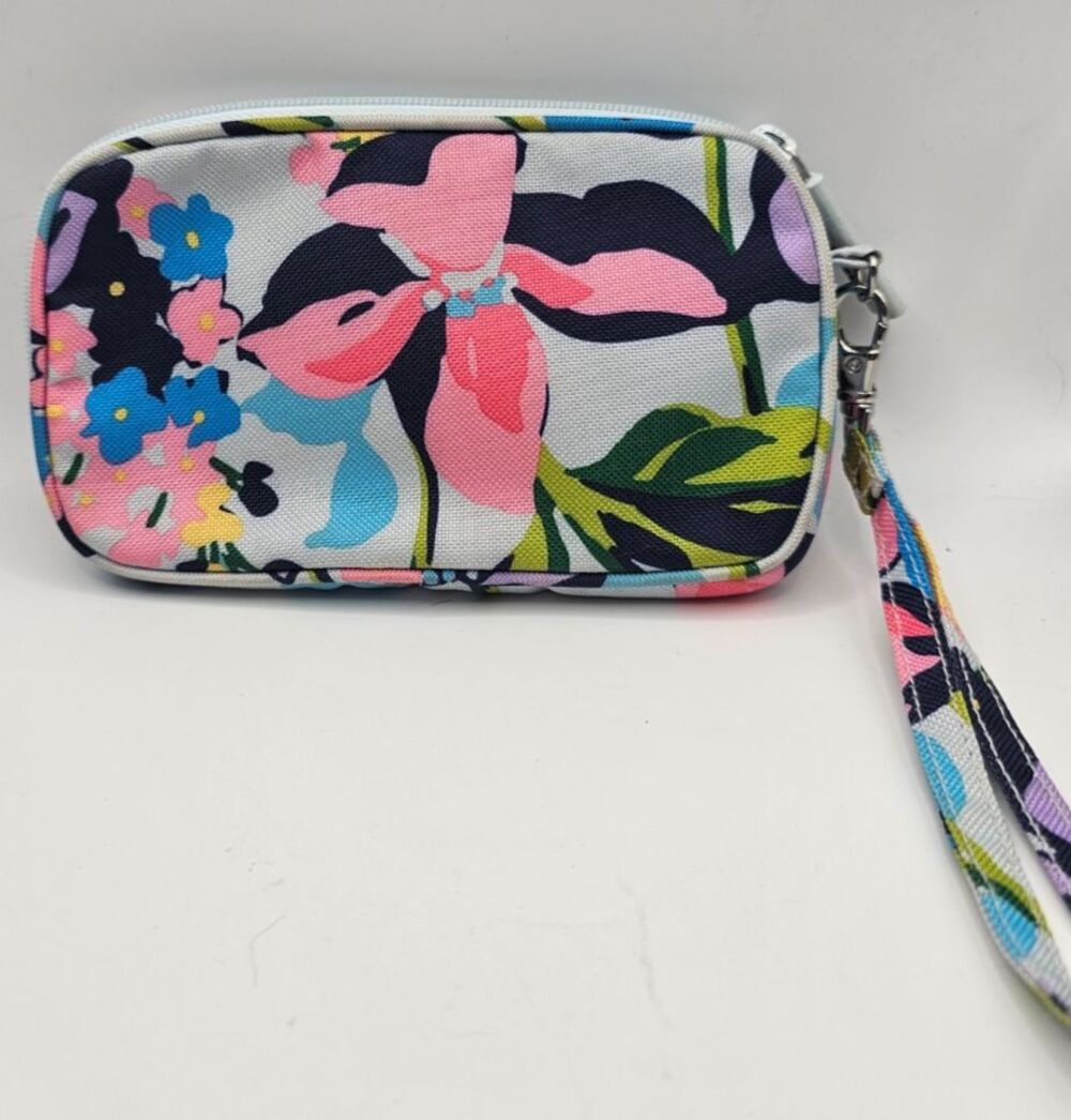 Vera Bradley Floral Wristlet Wallet Multicolor Zip Pouch Organizer Case - Picture 2 of 7